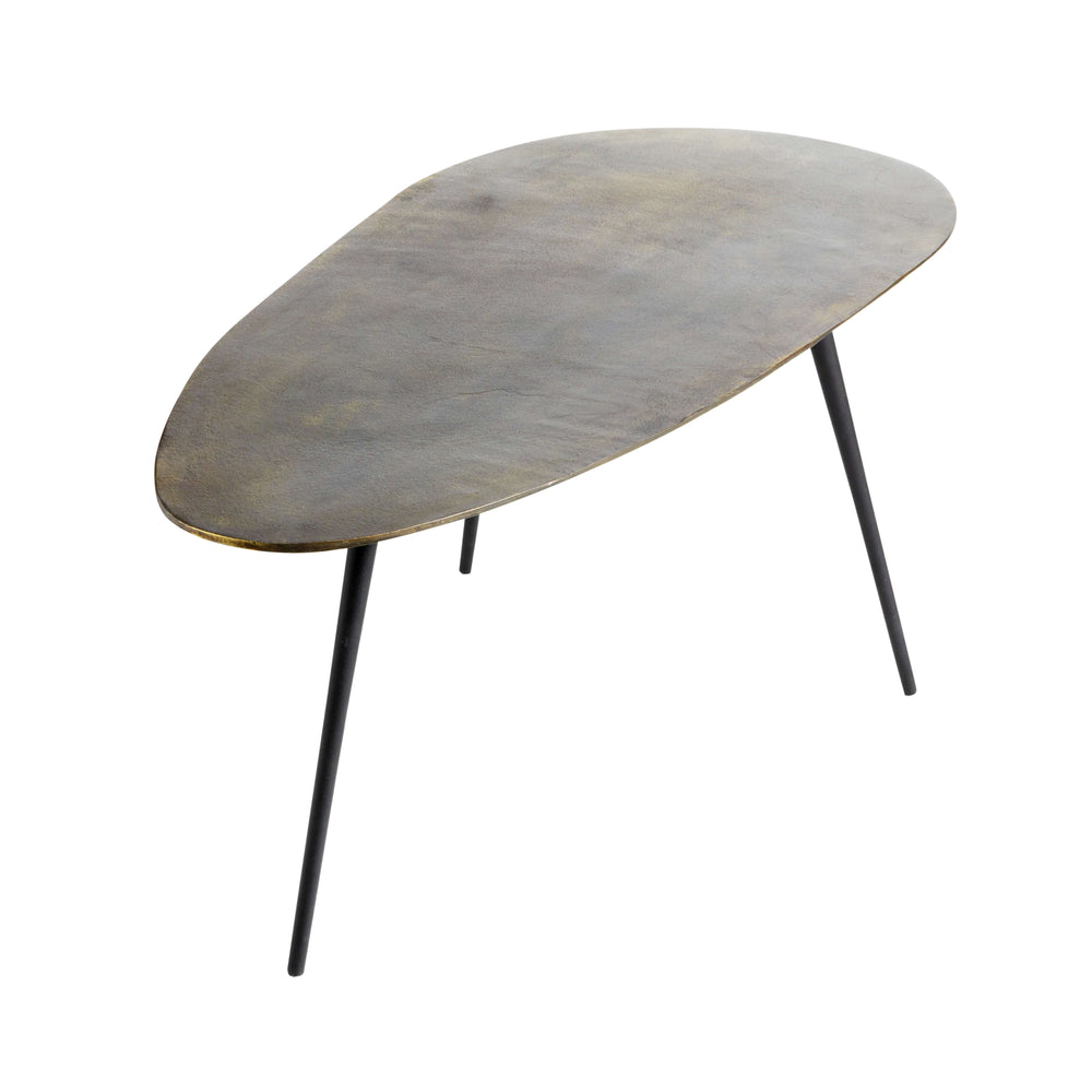 Muubs Sofabord Hitch Organic Long - Antique brass/black - Iron frame w/ alu top - W: 57 H: 50 L: 115 cm - DesignGaragen.dk.