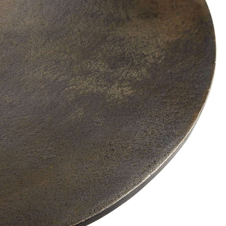 Muubs Sofabord Hitch Organic Long - Antique brass/black - Iron frame w/ alu top - W: 57 H: 50 L: 115 cm - DesignGaragen.dk.