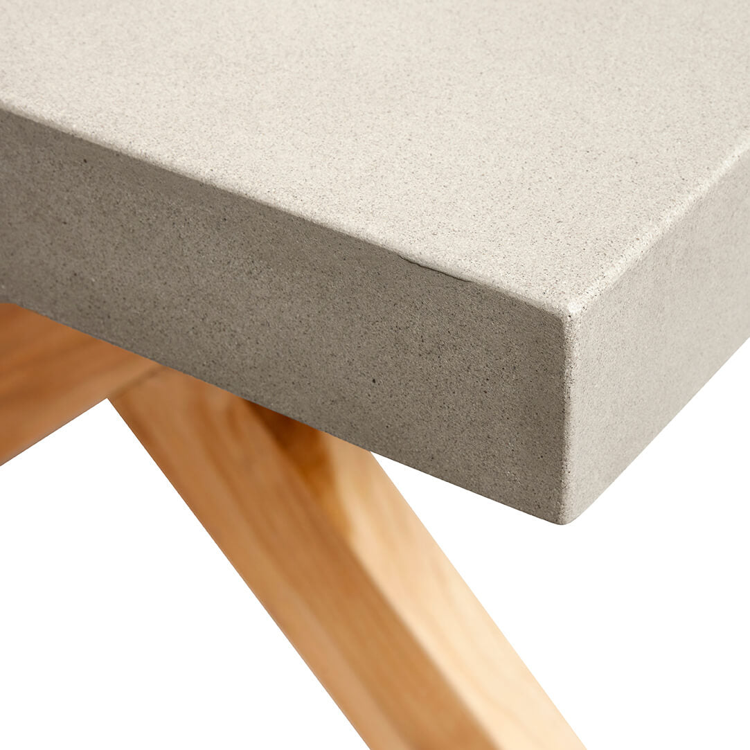 Muubs Spisebord North 200 - Grey - Rockstone - W: 100 H: 74 L: 200 cm - DesignGaragen.dk.