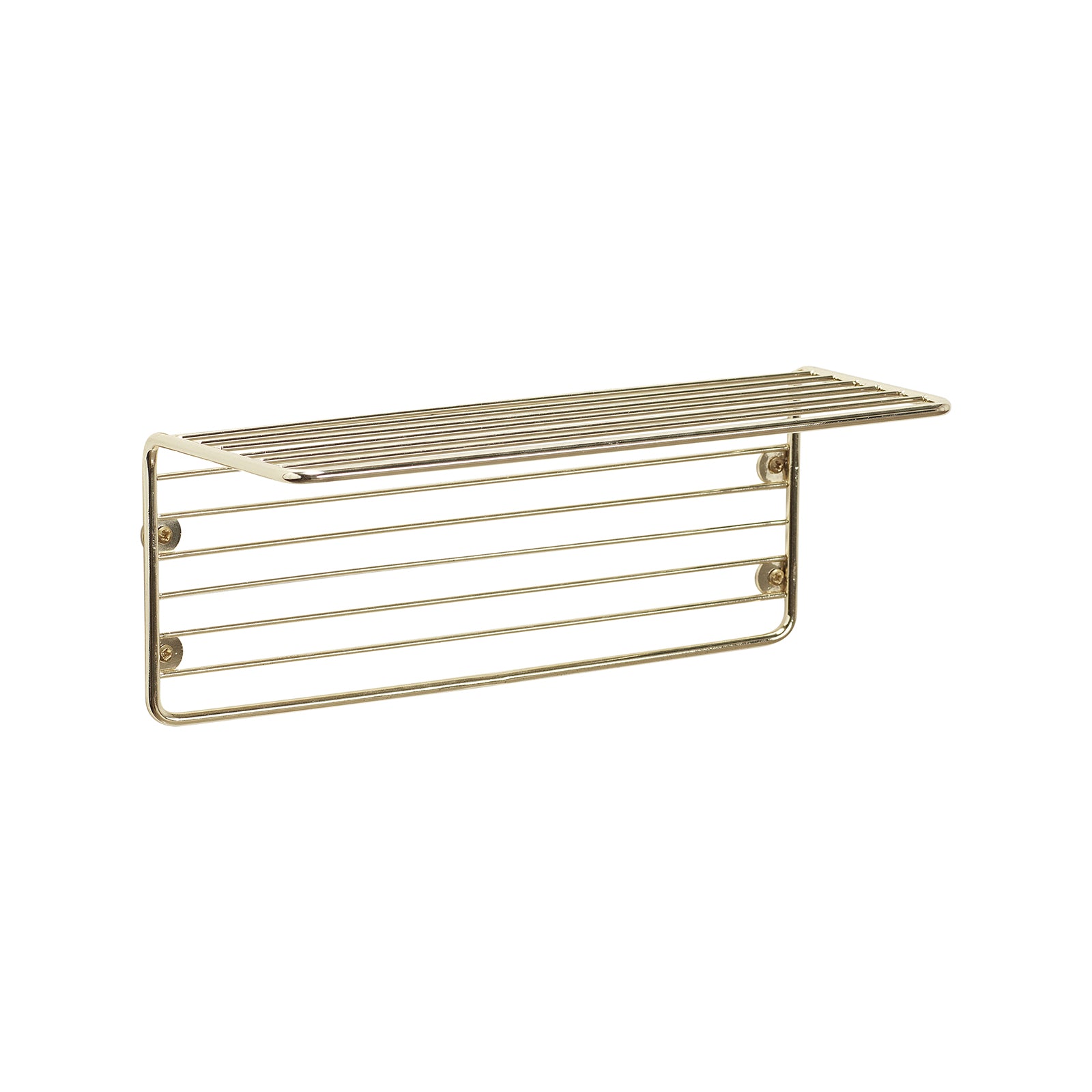 Hübsch - Væghylde, metal, guld – 32x13xh13 cm - Hübsch - DesignGaragen.dk