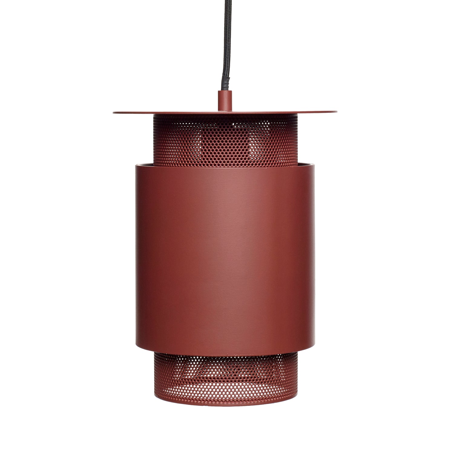 Hübsch Lampe, metal/mesh, rød - ø20xh26cm - DesignGaragen.dk.