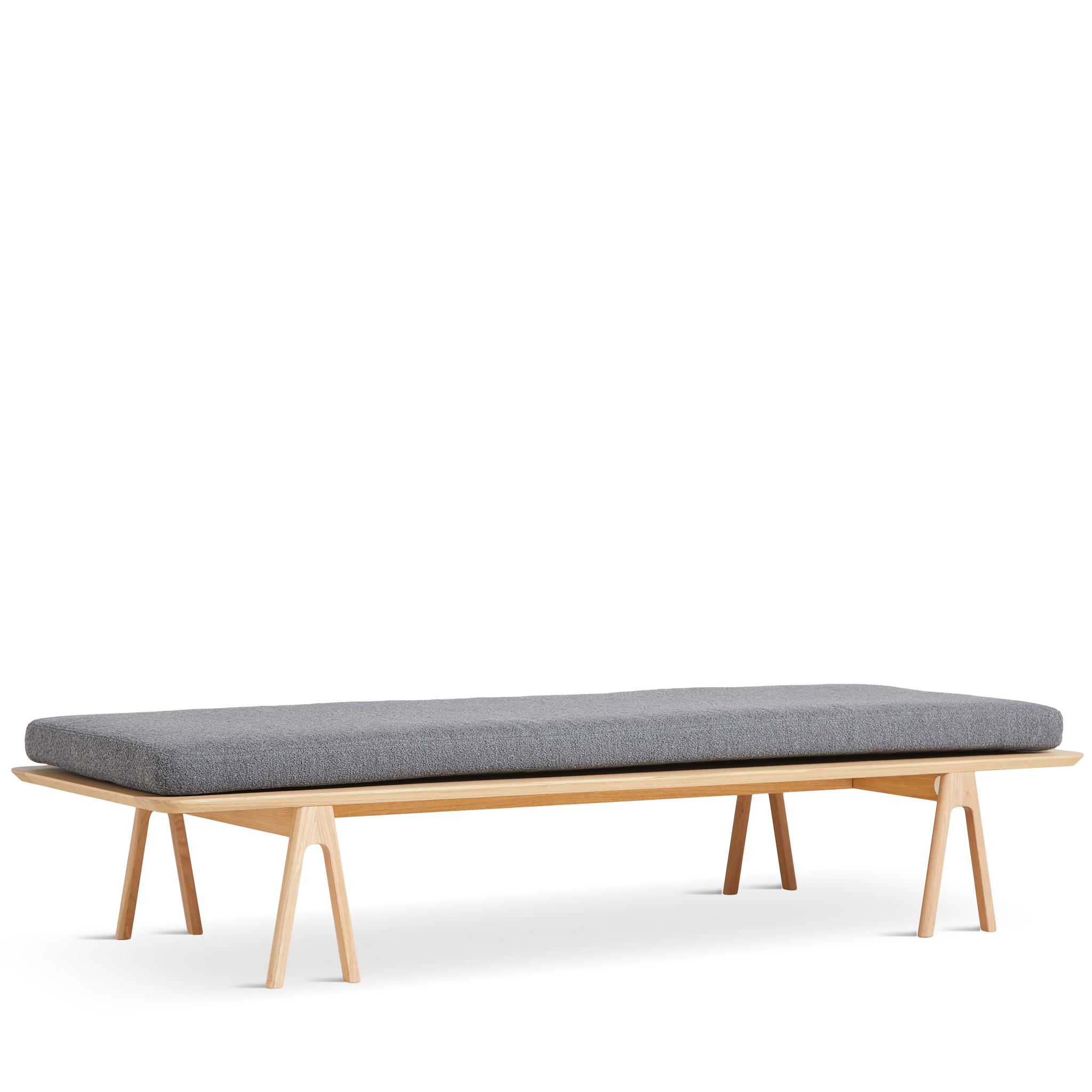 WOUD - Level daybed - Grey bouclé/oak 190x76,50x41 cm - WOUD - DesignGaragen.dk