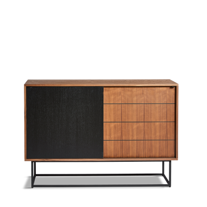 WOUD - Virka sideboard (High) - Walnut/black - WOUD - DesignGaragen.dk