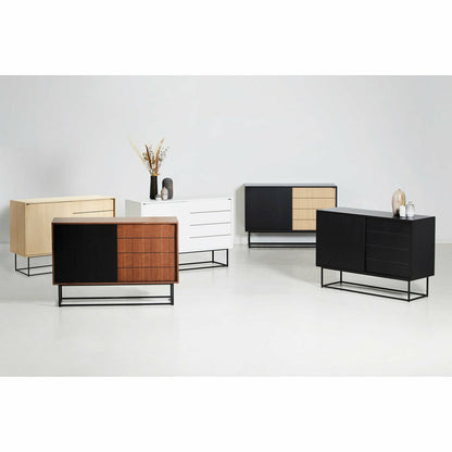 WOUD - Virka sideboard (High) - Walnut/black - WOUD - DesignGaragen.dk