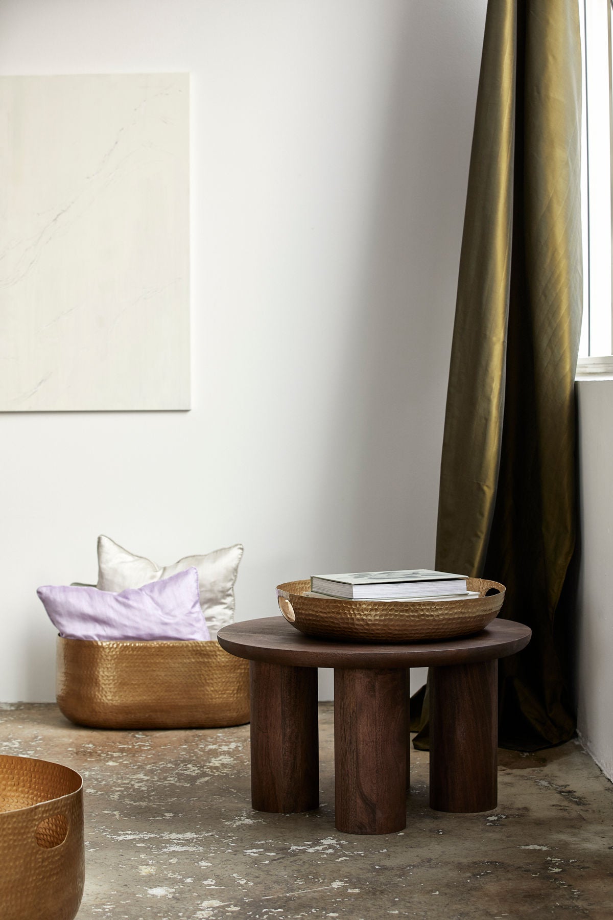 Laika Basket in Aluminium - Medium - L60 cm - Guldfinish