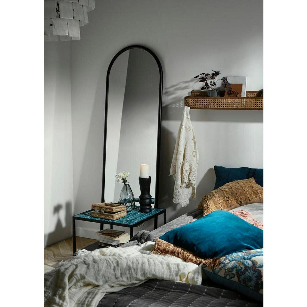 Nordal WONDER stående spegel med järnram - h174 cm - svart