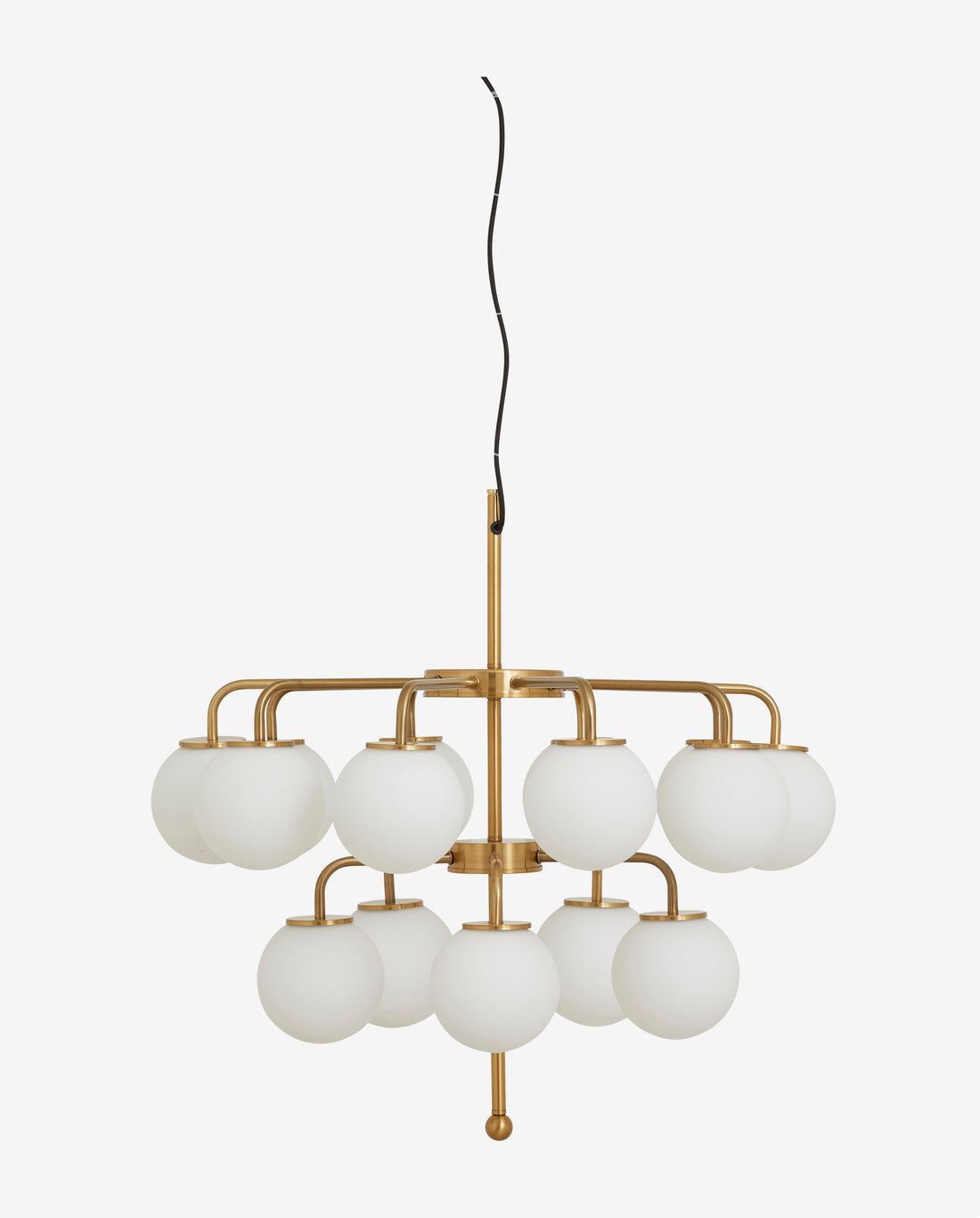Palma Chandelier - Ø74 cm - mässing/vit