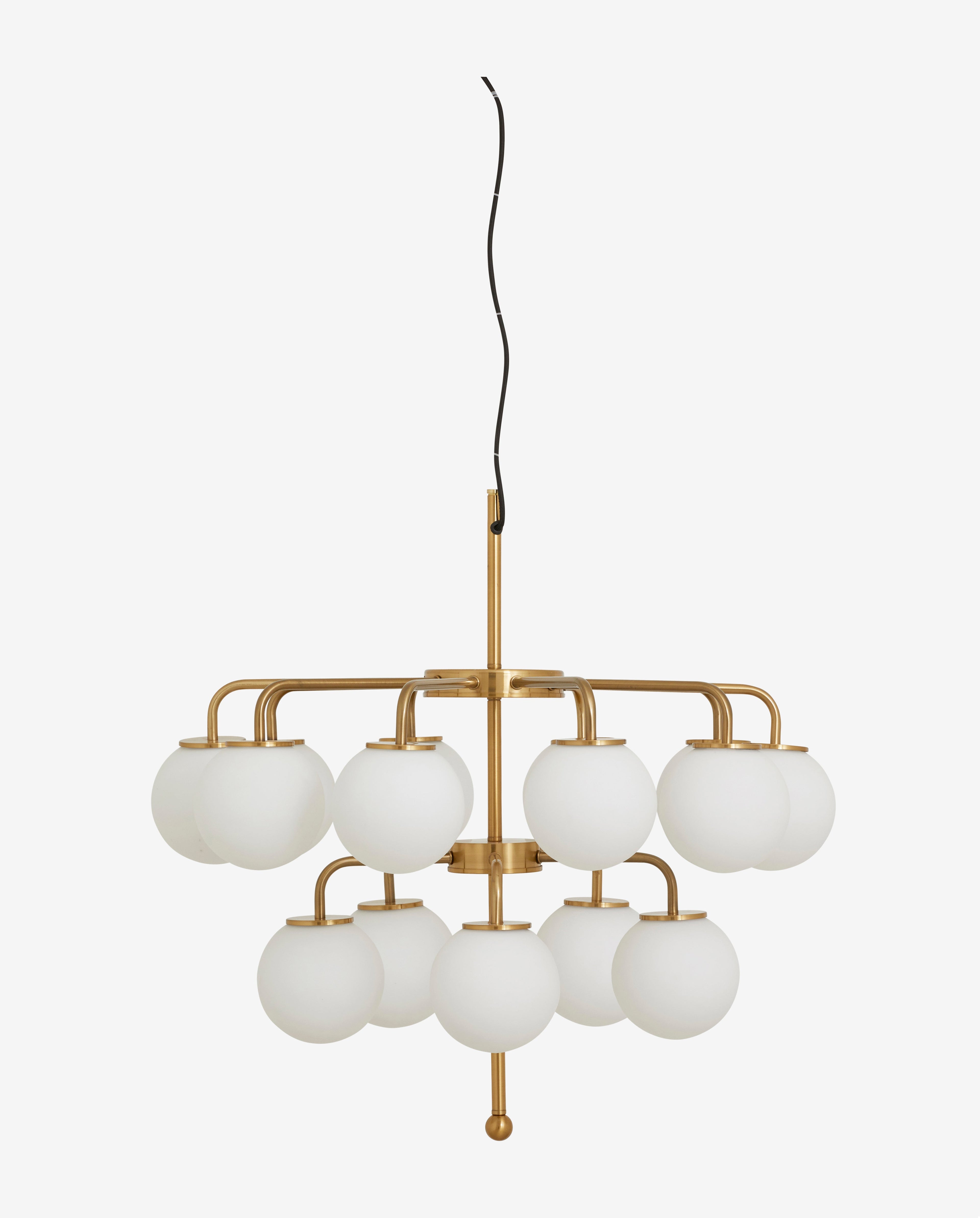 Palma Chandelier - Ø74 cm - mässing/vit
