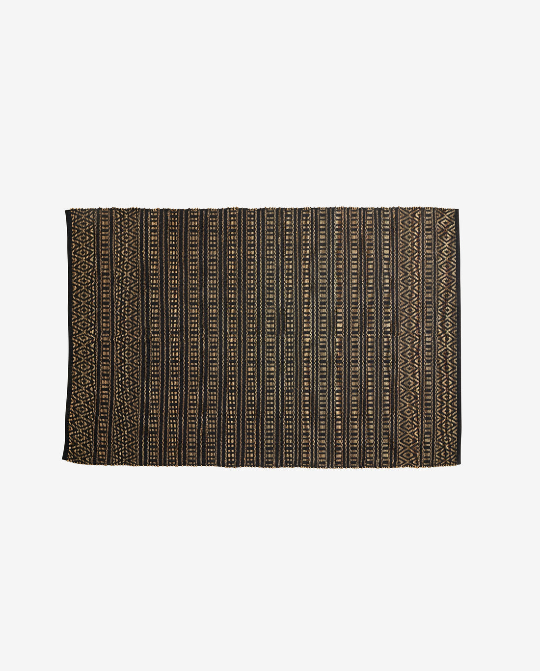 Farah -filt i bomull och sjögräs 240x160 cm - svart/natur