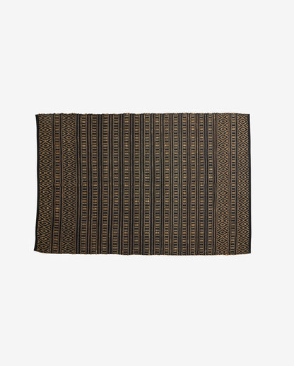 Farah -filt i bomull och sjögräs 240x160 cm - svart/natur