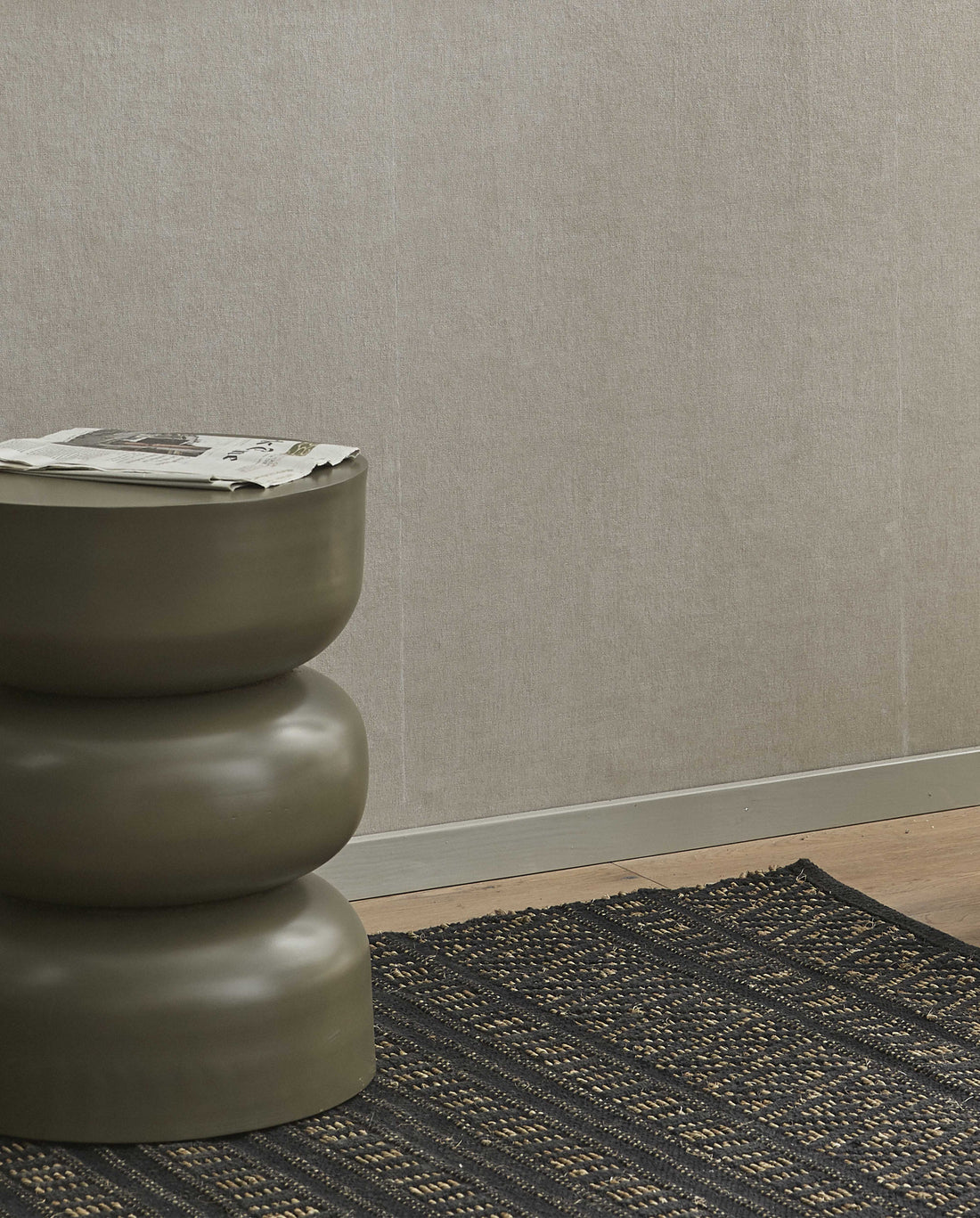 Farah -filt i bomull och sjögräs 240x160 cm - svart/natur