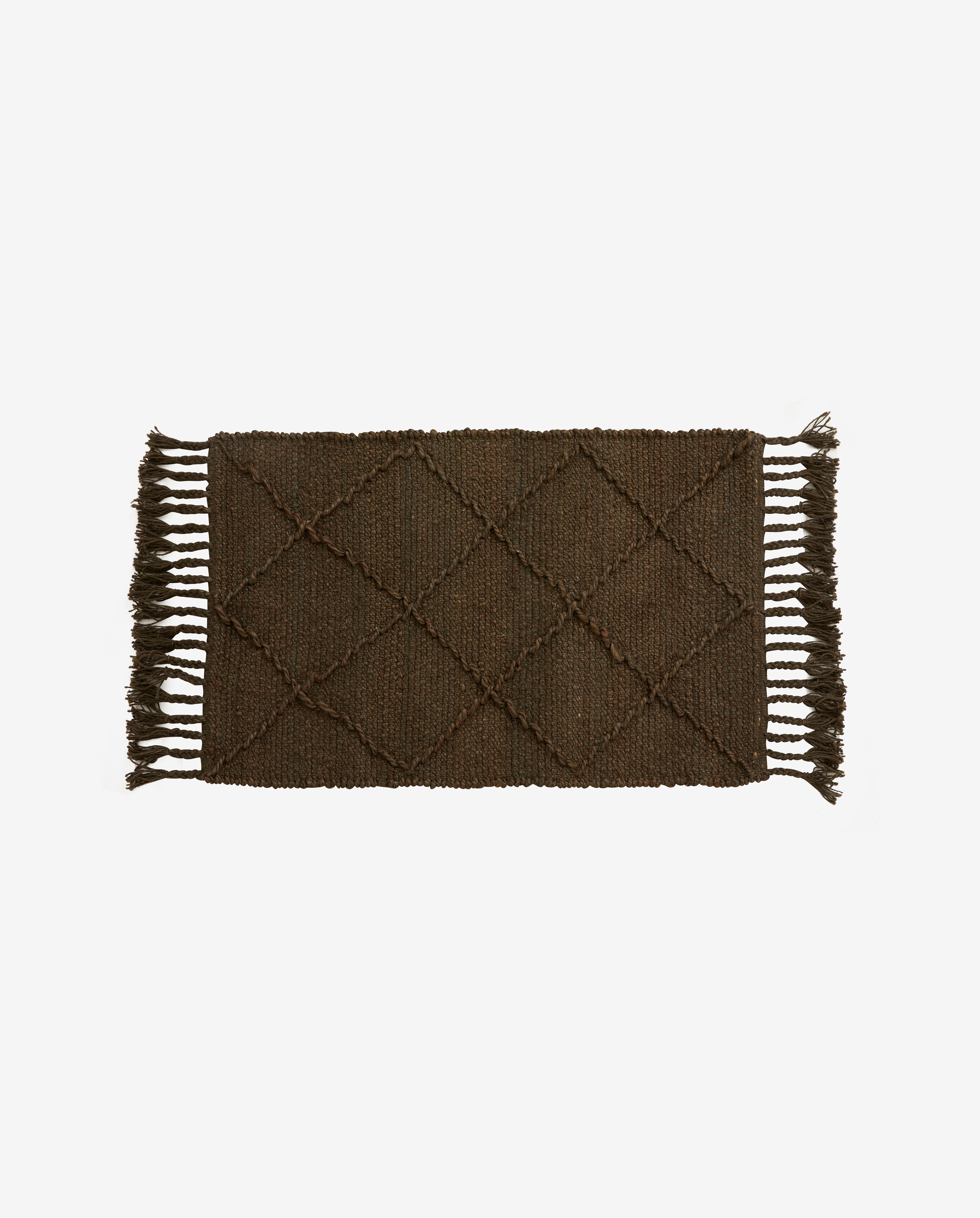 Jutan filt i jute 60x90 cm - brun/grön