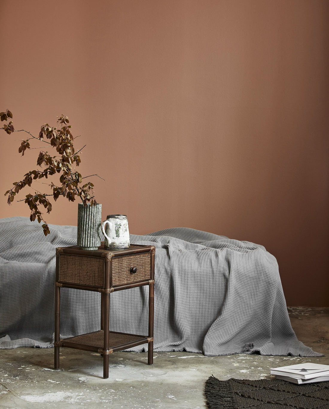 Jutan filt i jute 60x90 cm - brun/grön