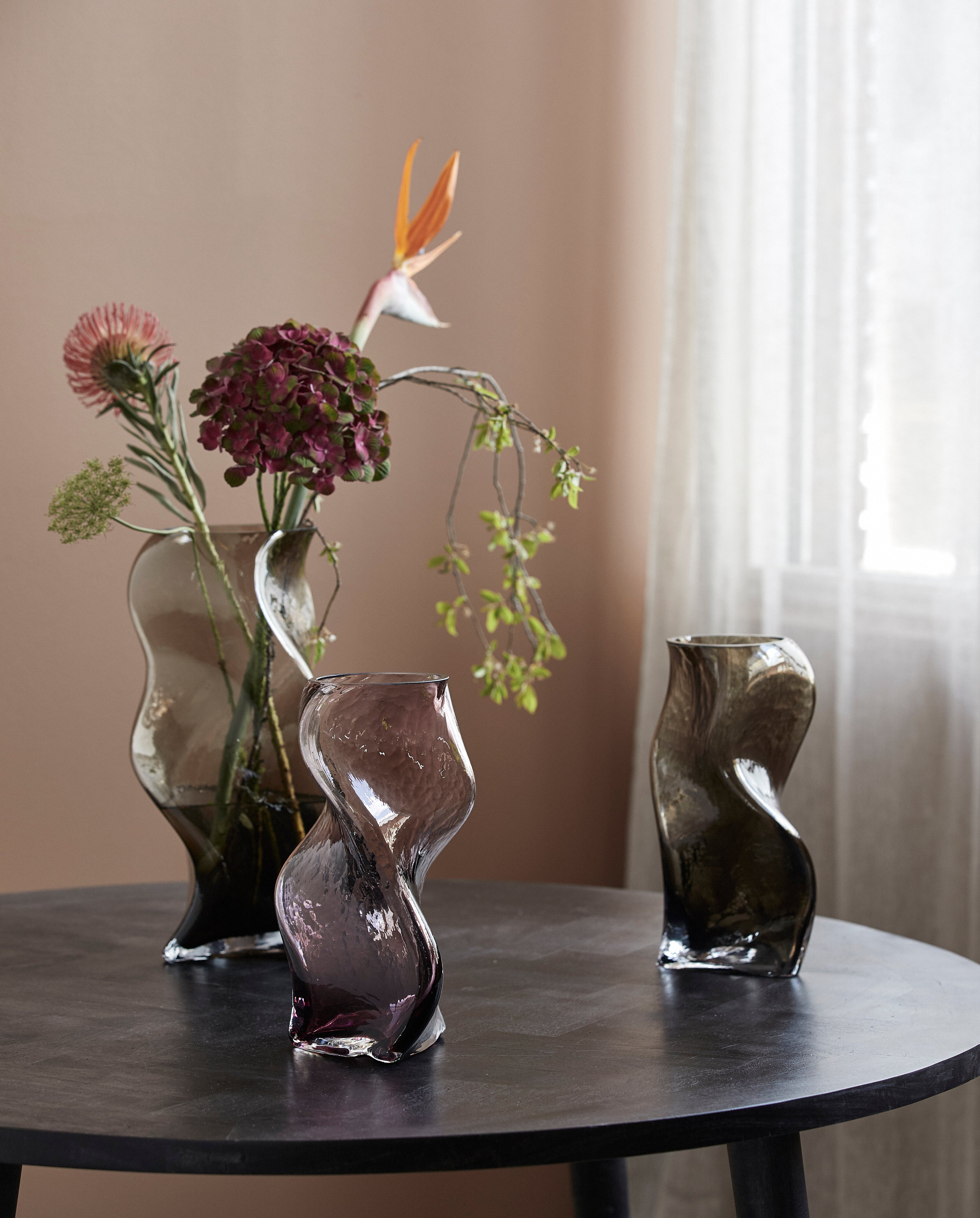 Sable Vase i glas H30 cm - lila