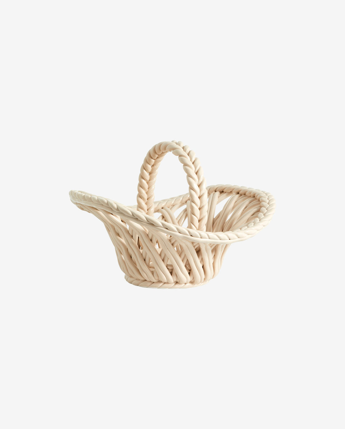 Poel korg i keramik - 27x29 cm - beige