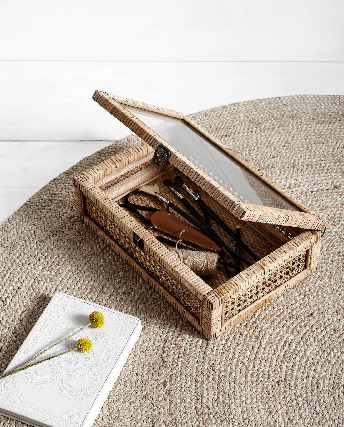 Rund filt i jute - Ø150 cm - naturen