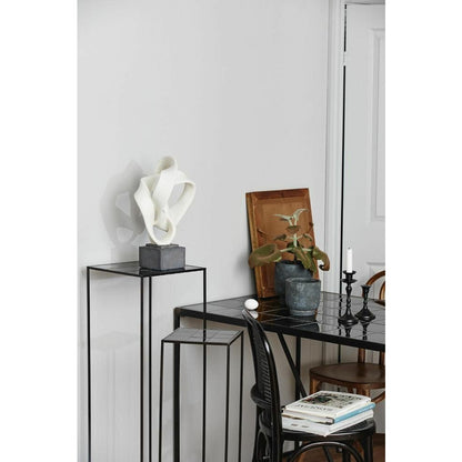 Rosala skulptur för dekoration - H43 cm - svartvitt