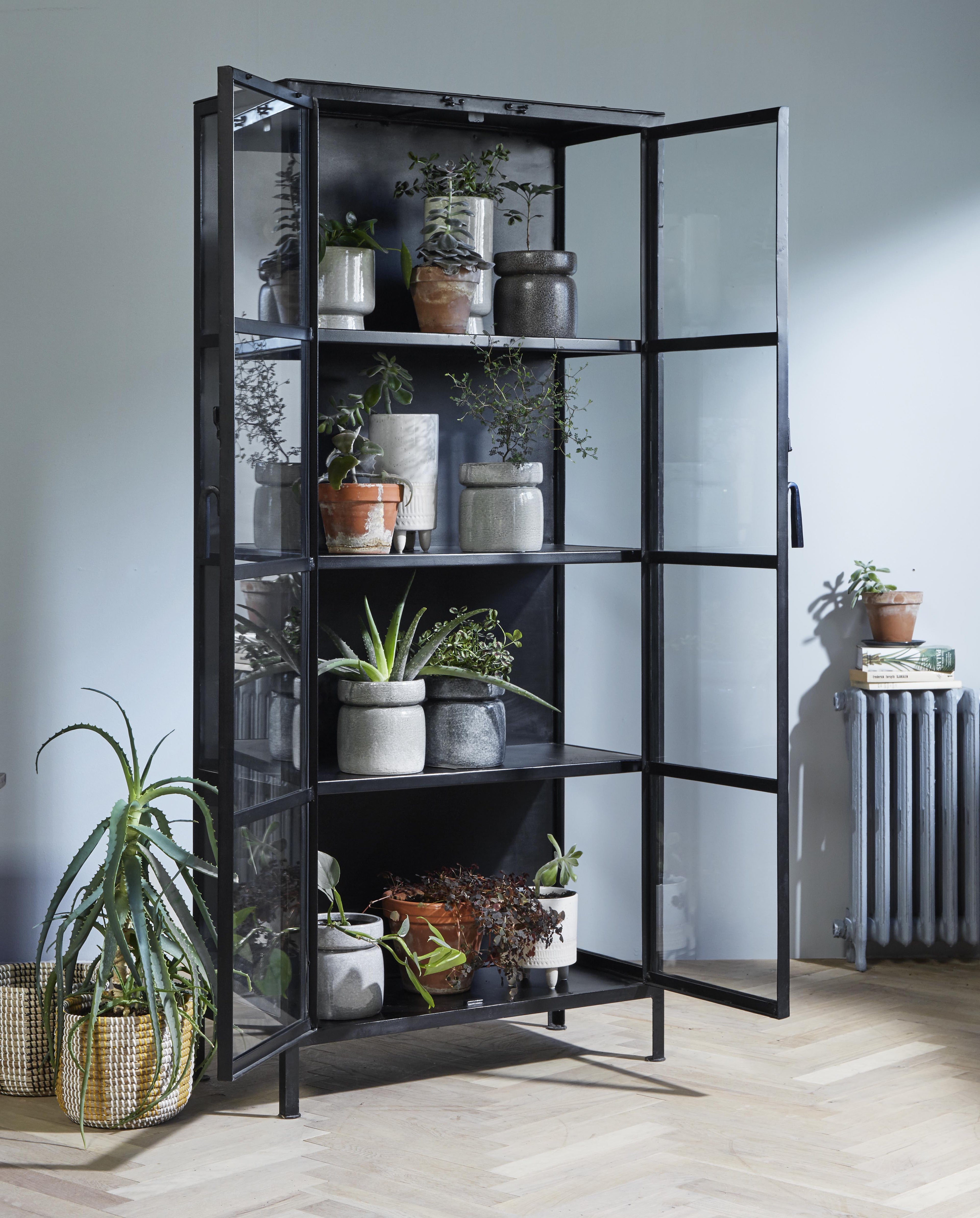 Phoenix Display Cabinet in Iron - 175x80 - Svart