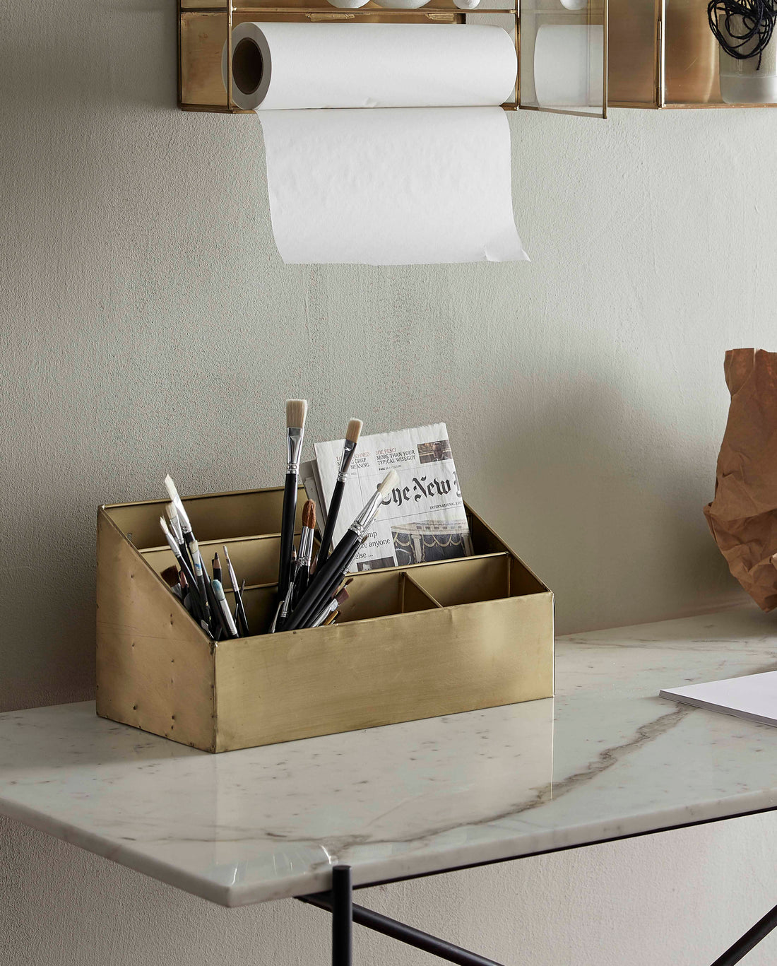 Adasi lagringskorg i järn. 40x23 cm - guldfinish