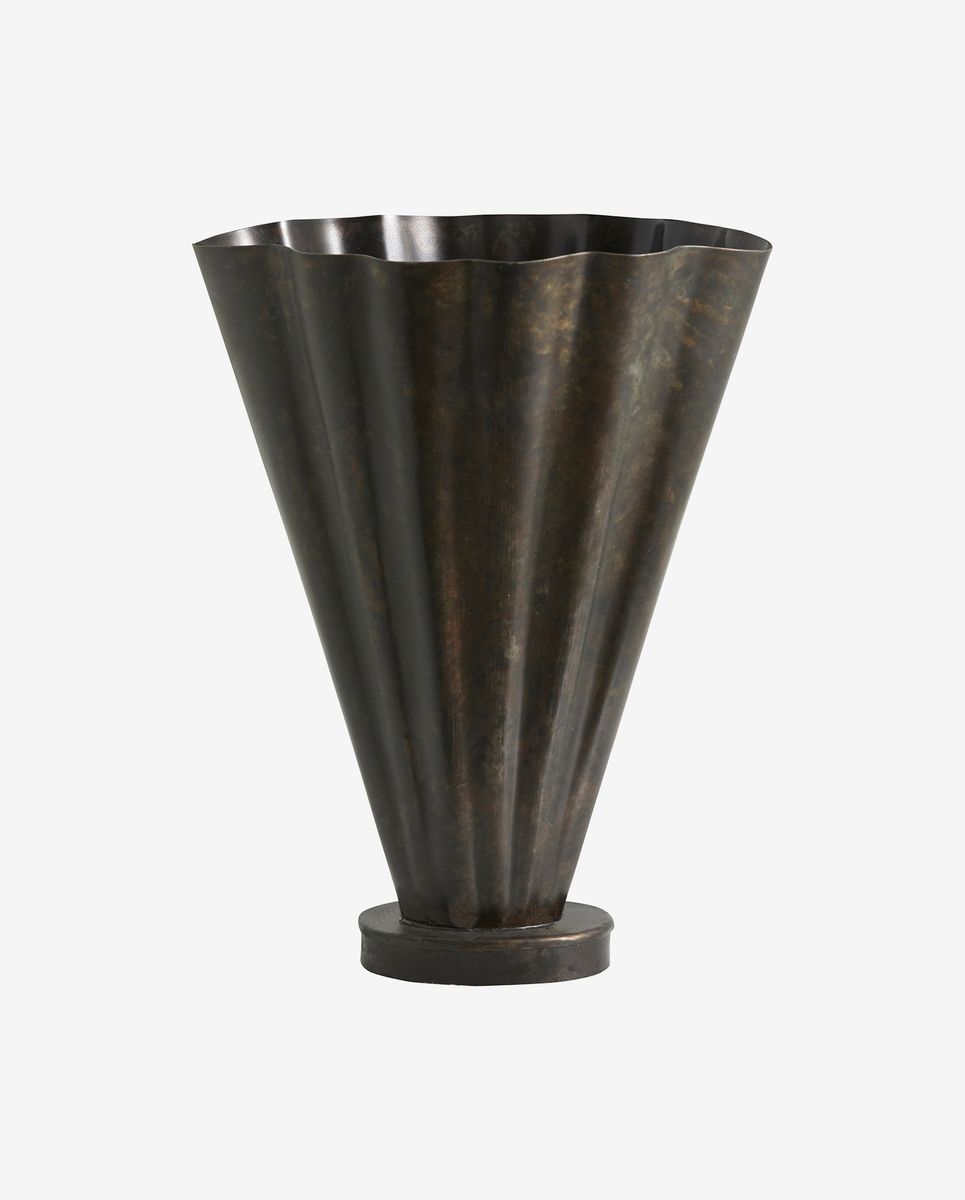 Coll Vase i järn, antik finish - H36 cm - brun