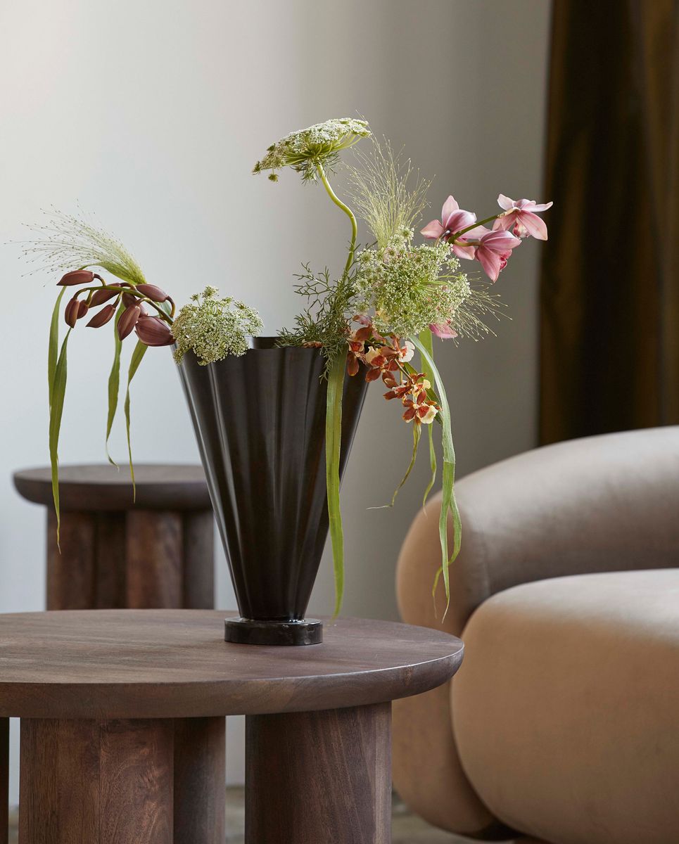 Coll Vase i järn, antik finish - H36 cm - brun