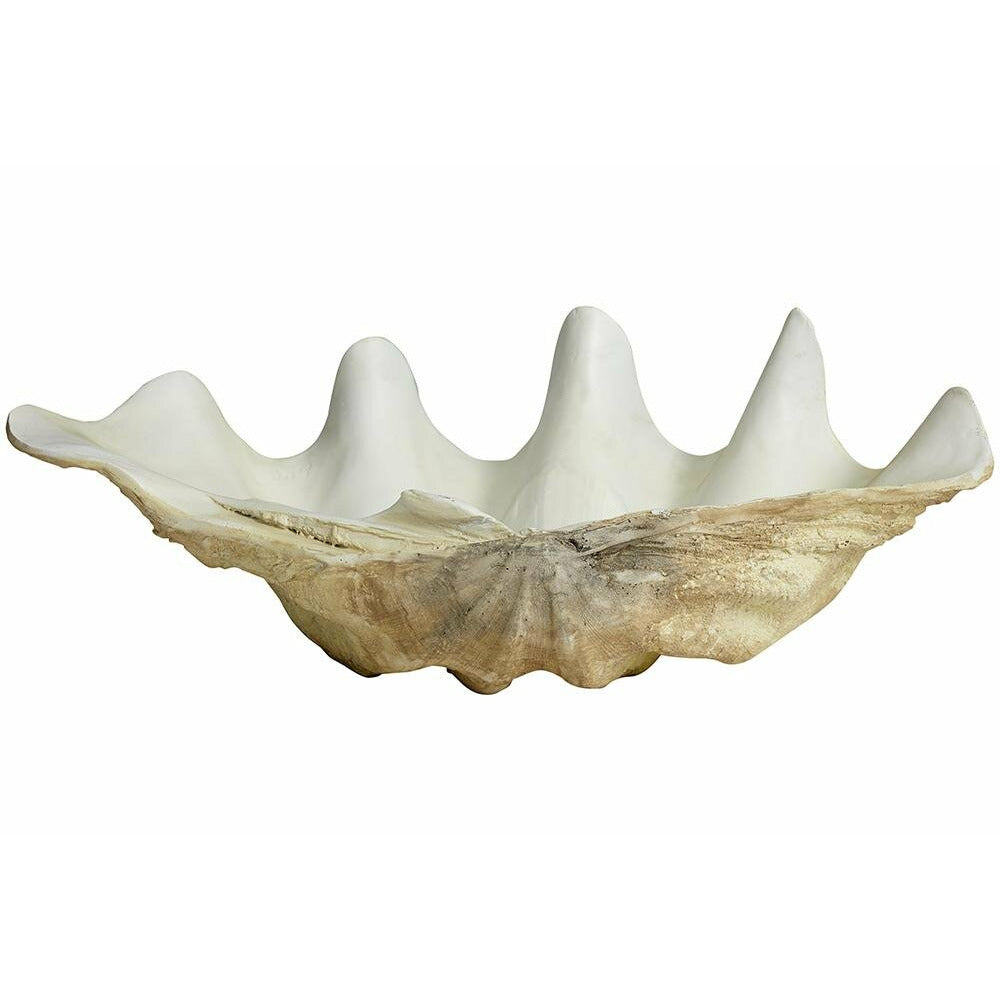 Nordal KICHI muslingeskal til dekoration - large - L52 cm - hvid/beige - Nordal - DesignGaragen.dk