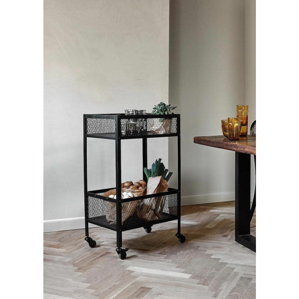 Nordal Easy Rolling Table in Iron - 54x38 cm - svart