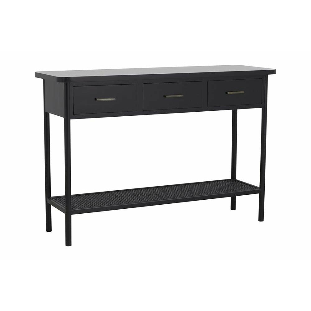 Nordal Arda Console Table i trä med 3 lådor - 120x40 - svart