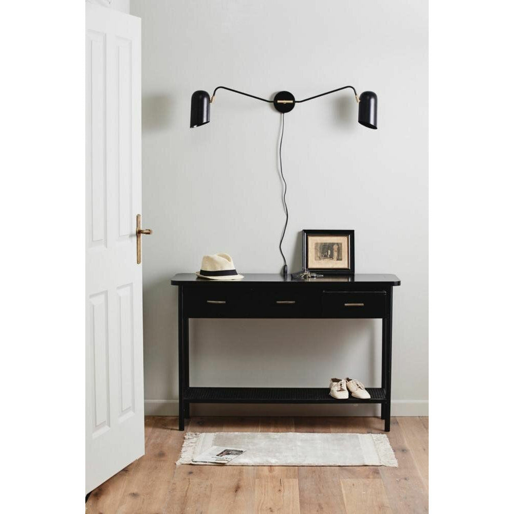 Nordal Arda Console Table i trä med 3 lådor - 120x40 - svart