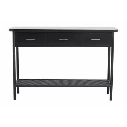 Nordal Arda Console Table i trä med 3 lådor - 120x40 - svart