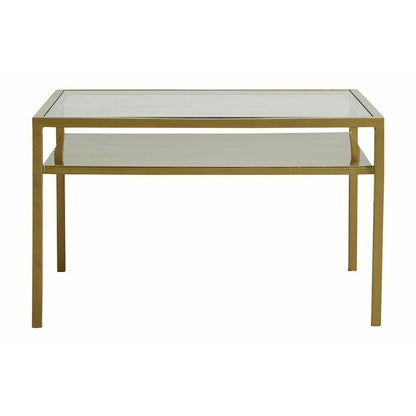 Nordal ETNE gyllene soffbord med klart glas - 70x70 cm