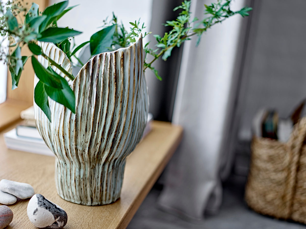 Bloomingville Mahira Vase, Grøn, Stentøj - Bloomingville - DesignGaragen.dk