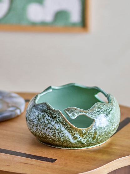 Bloomingville Leonas Deko Bowl, Green, Stoneware