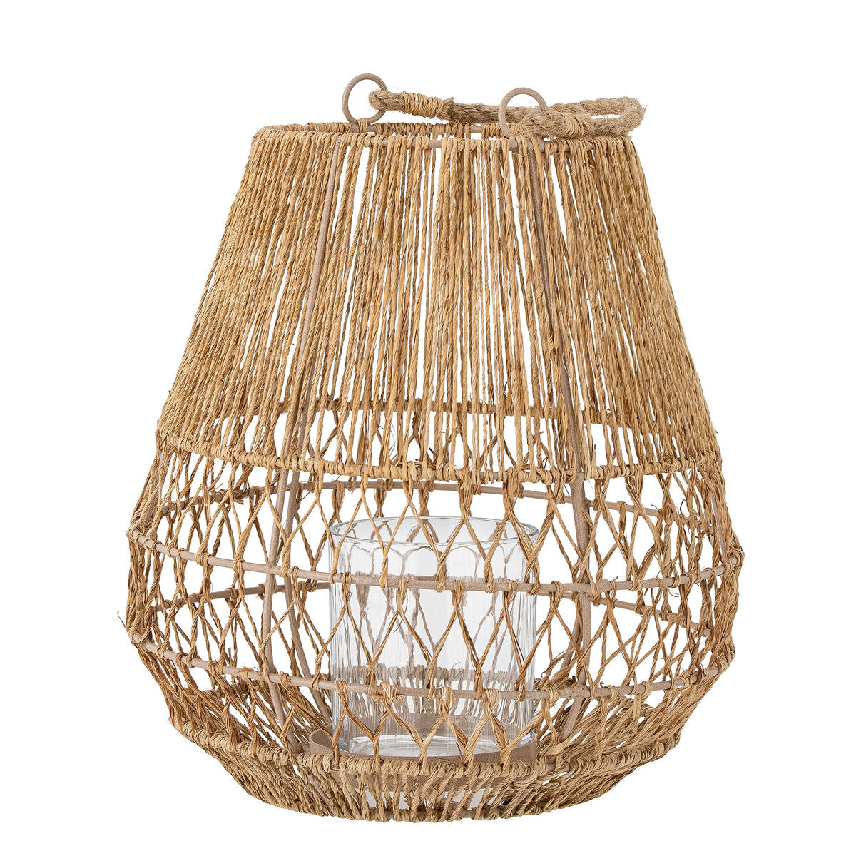 Bloomingville Ramona Lantern w/Glass, Nature, Jute
