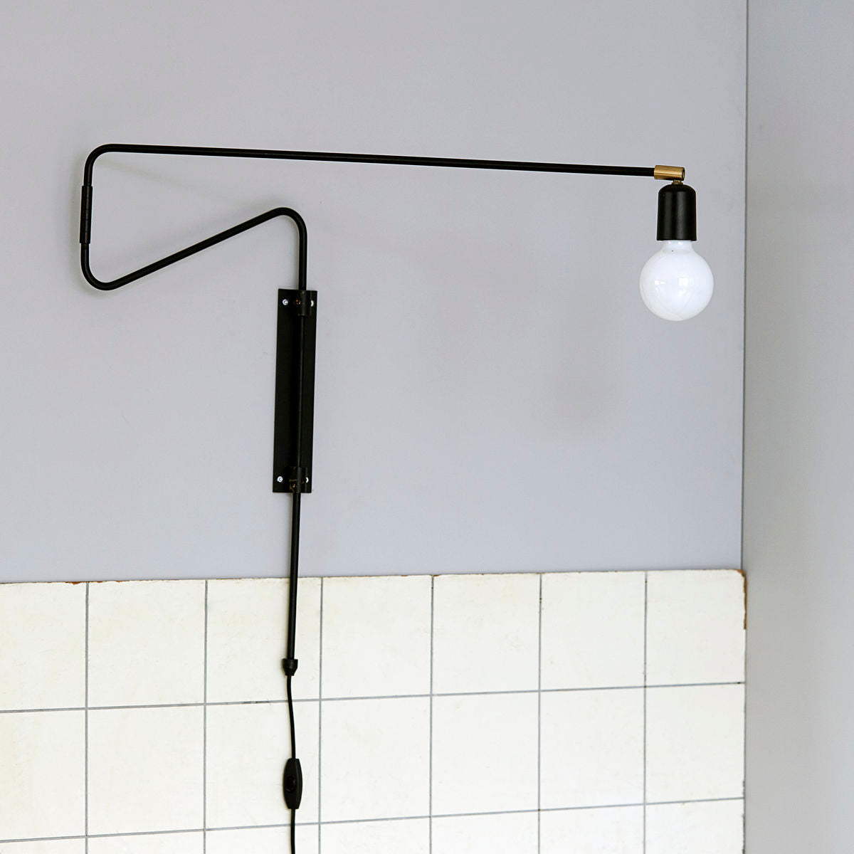House Doctor Wall Lighting, Swing, Black-L: 70 cm, W: 5 cm, H: 68 cm