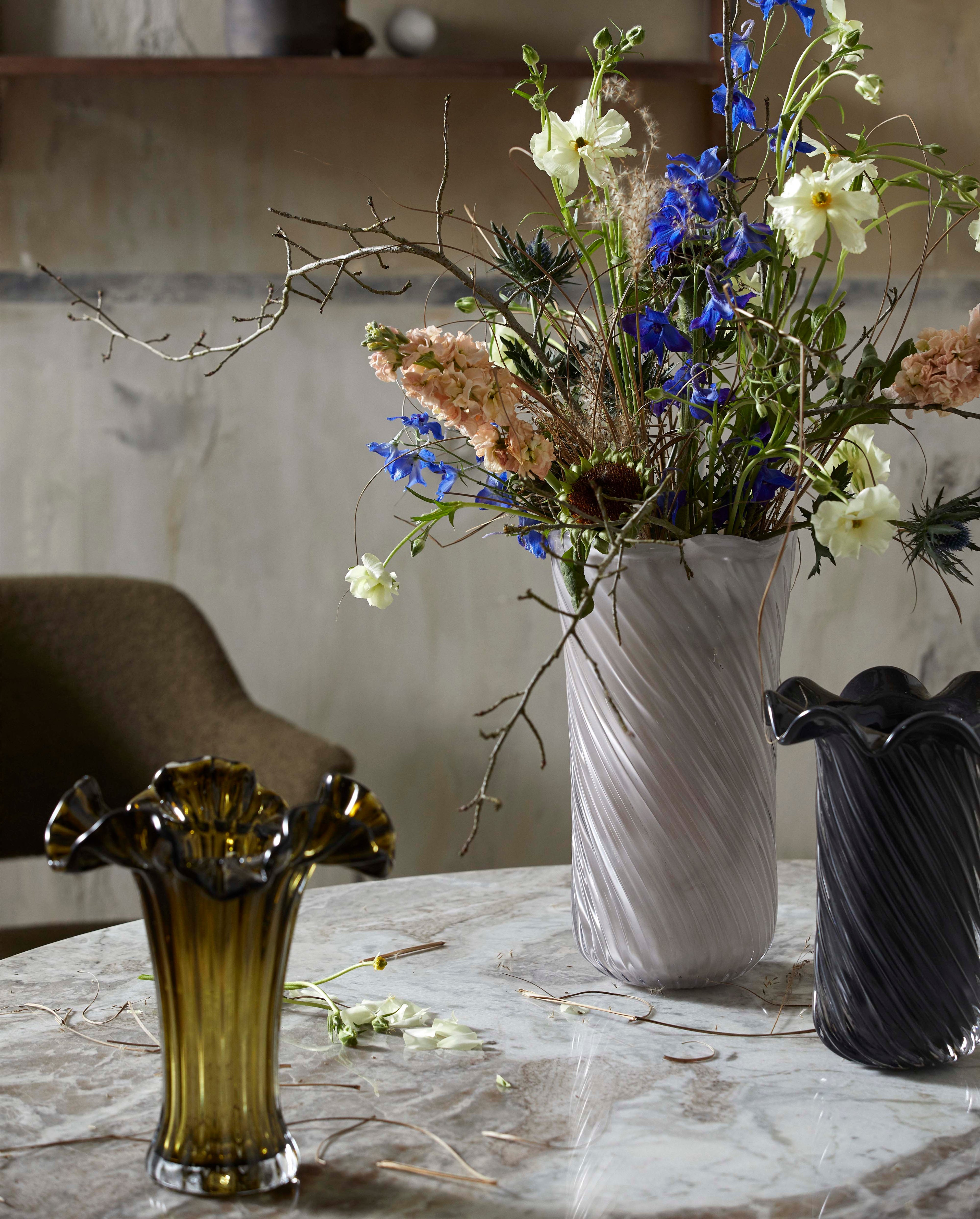 Koro Vase, Glass - Grå
