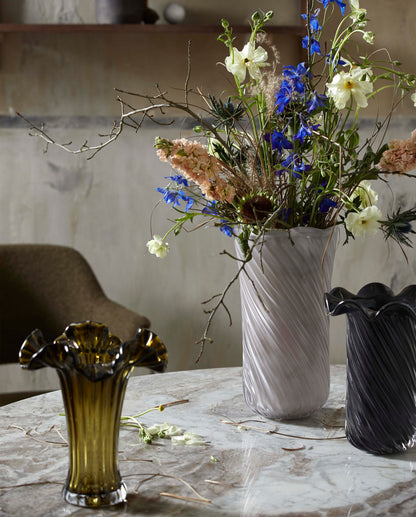 Koro Vase, Glass - Grå