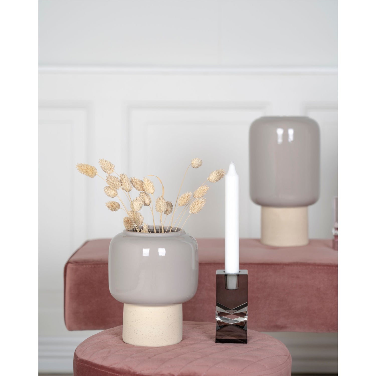 Vase - Vase i keramik, grå, Ø15x27 cm