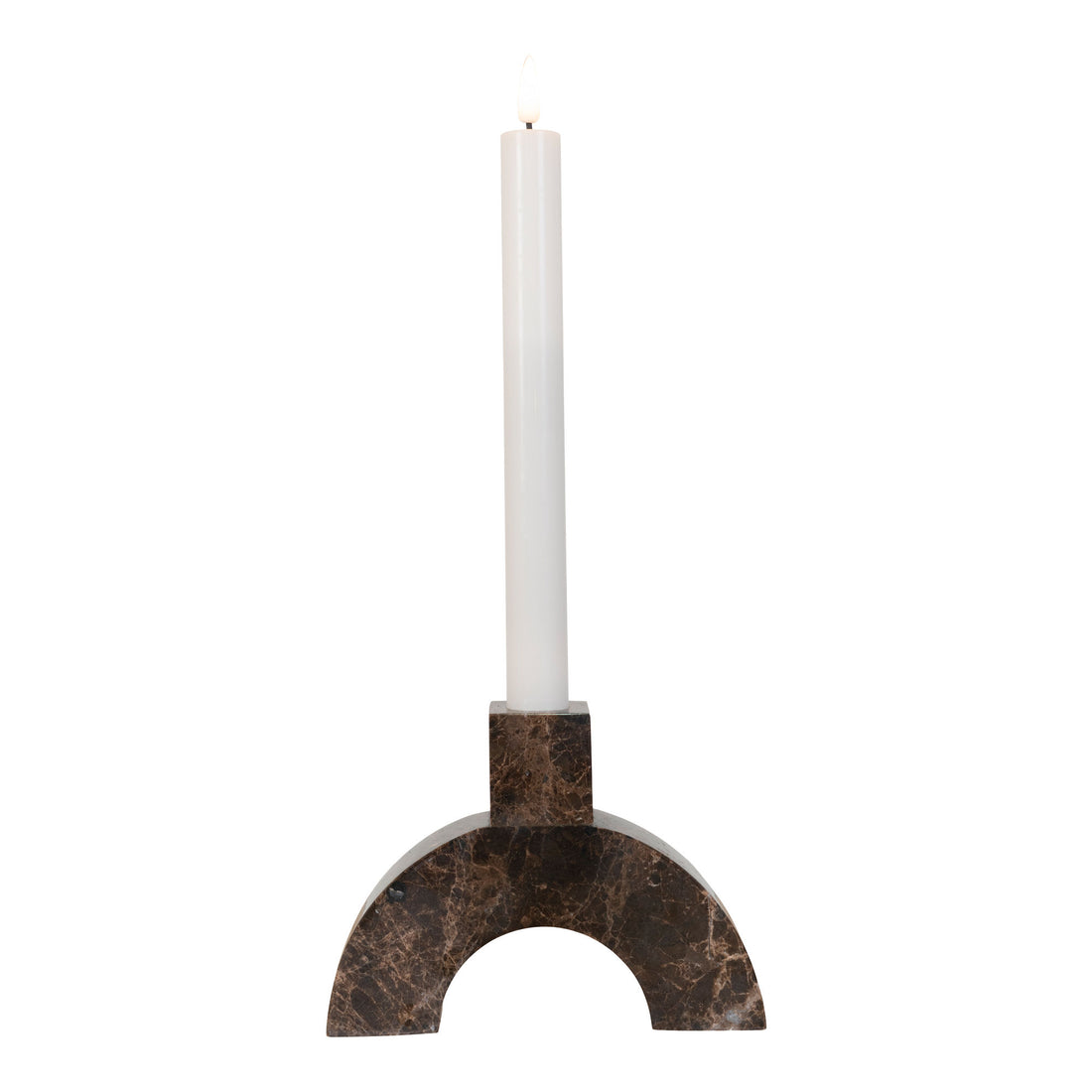 Ljusstake - ljusstake i marmor, brun, 15x3,5x11 cm - 1 - datorer