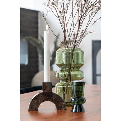 Ljusstake - Ljusstake i marmor, brun, 15x3,5x11 cm