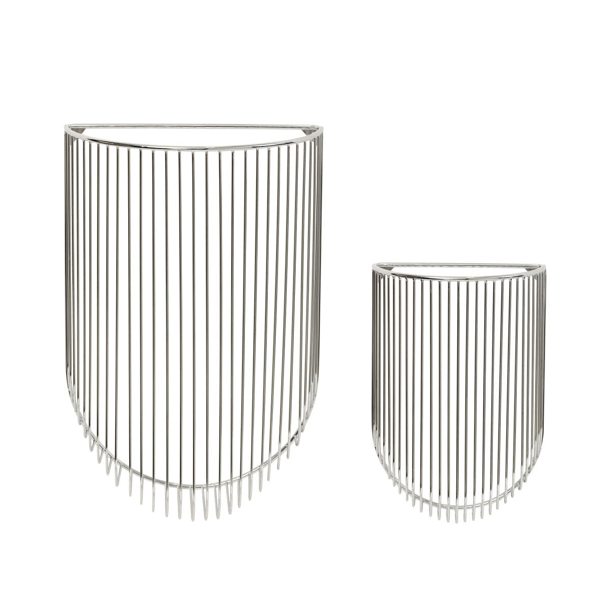 Hübsch Iris Wall Basket Nickel (uppsättning av 2)