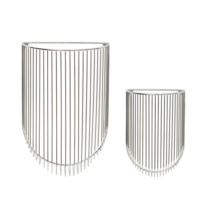 Hübsch Iris Wall Basket Nickel (uppsättning av 2)