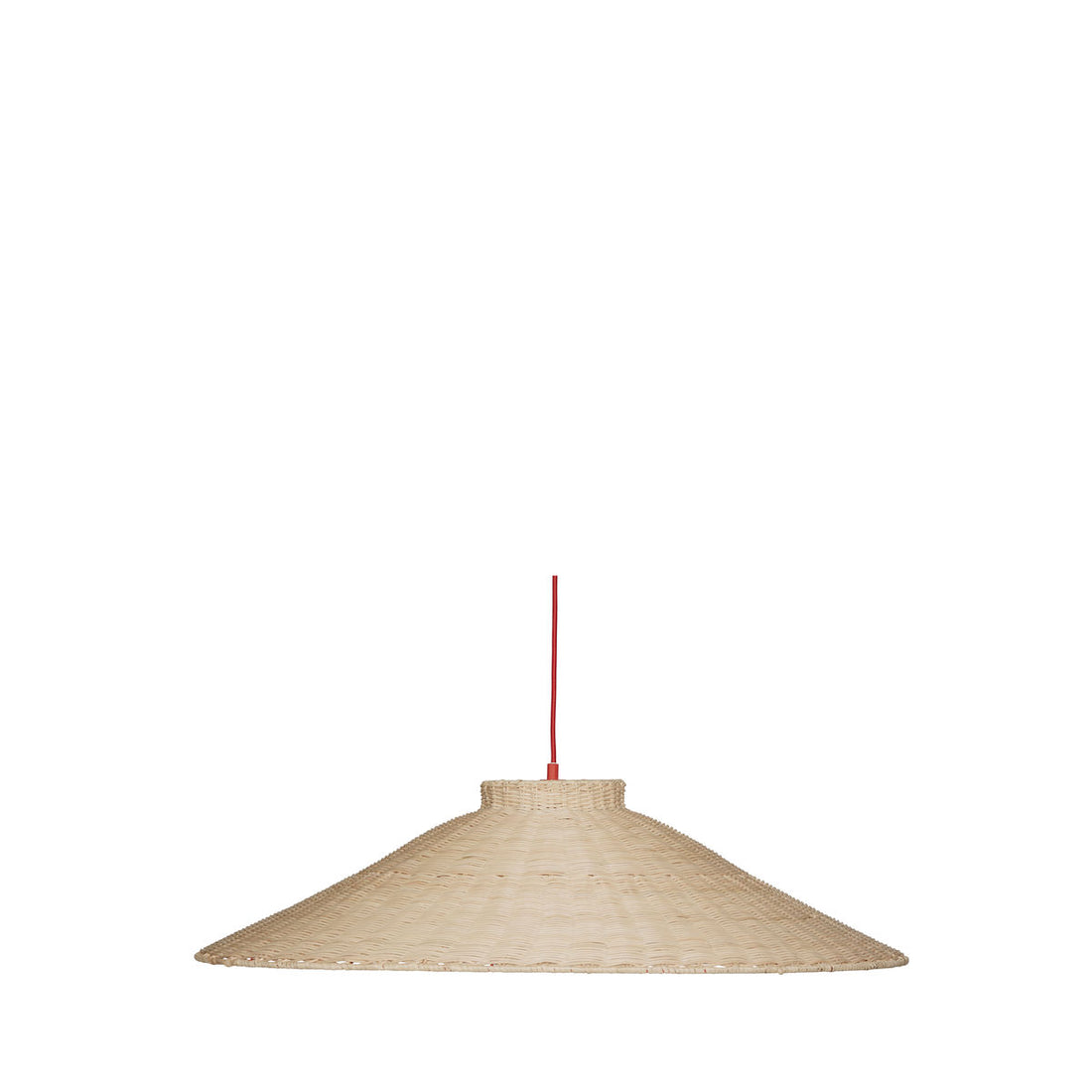 Hübsch Chand taklampe trapez röd/natur