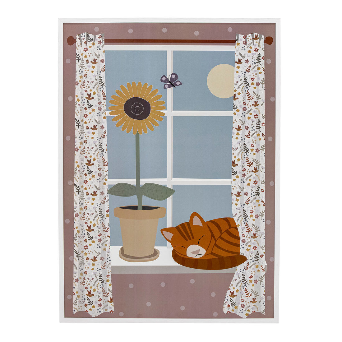 Bloomingville MINI Nuala Illustration med ramme, Hvid, Fyr - Bloomingville MINI - DesignGaragen.dk