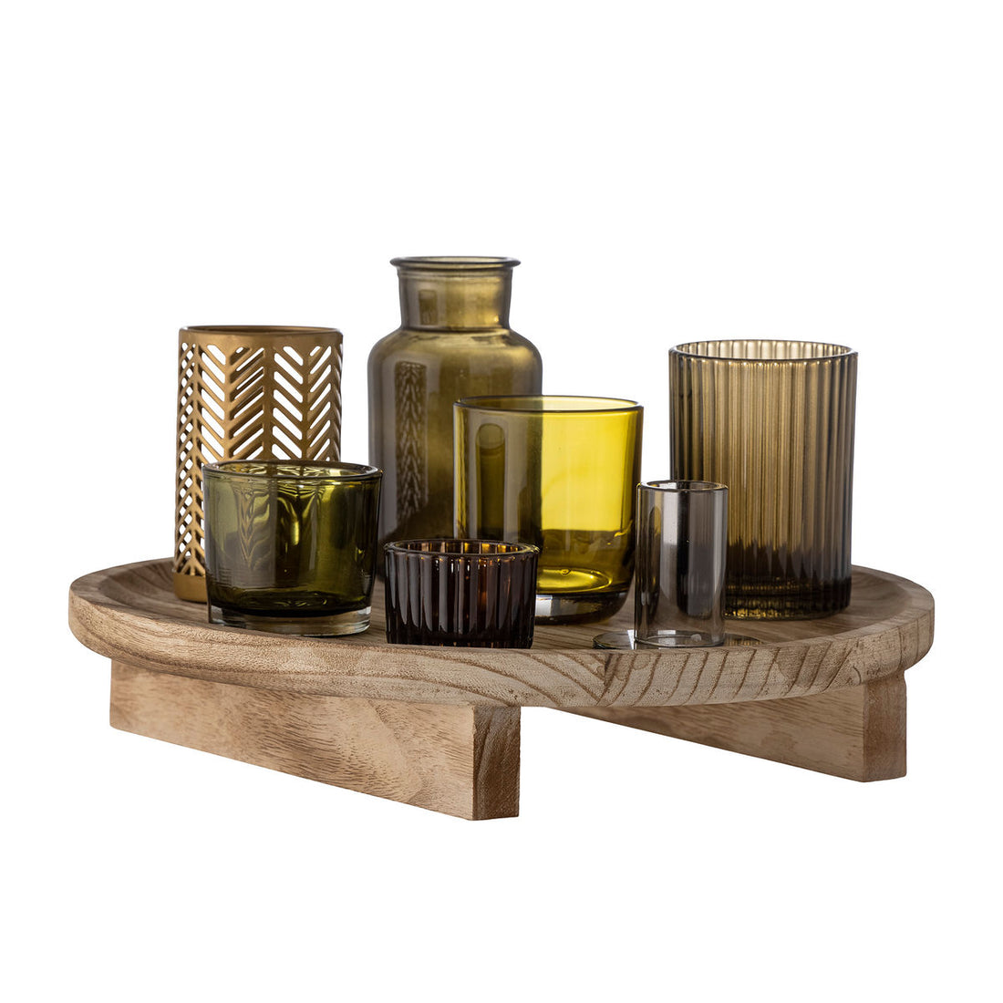 Bloomingville Sanga Tray w/Pine Fades, Nature, Glass