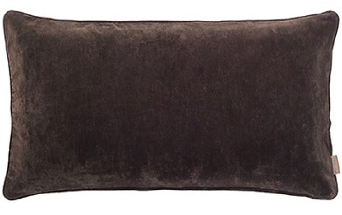 Mysigt levande sammetmjukt Gable Cushion Cover - Dark Chestnut