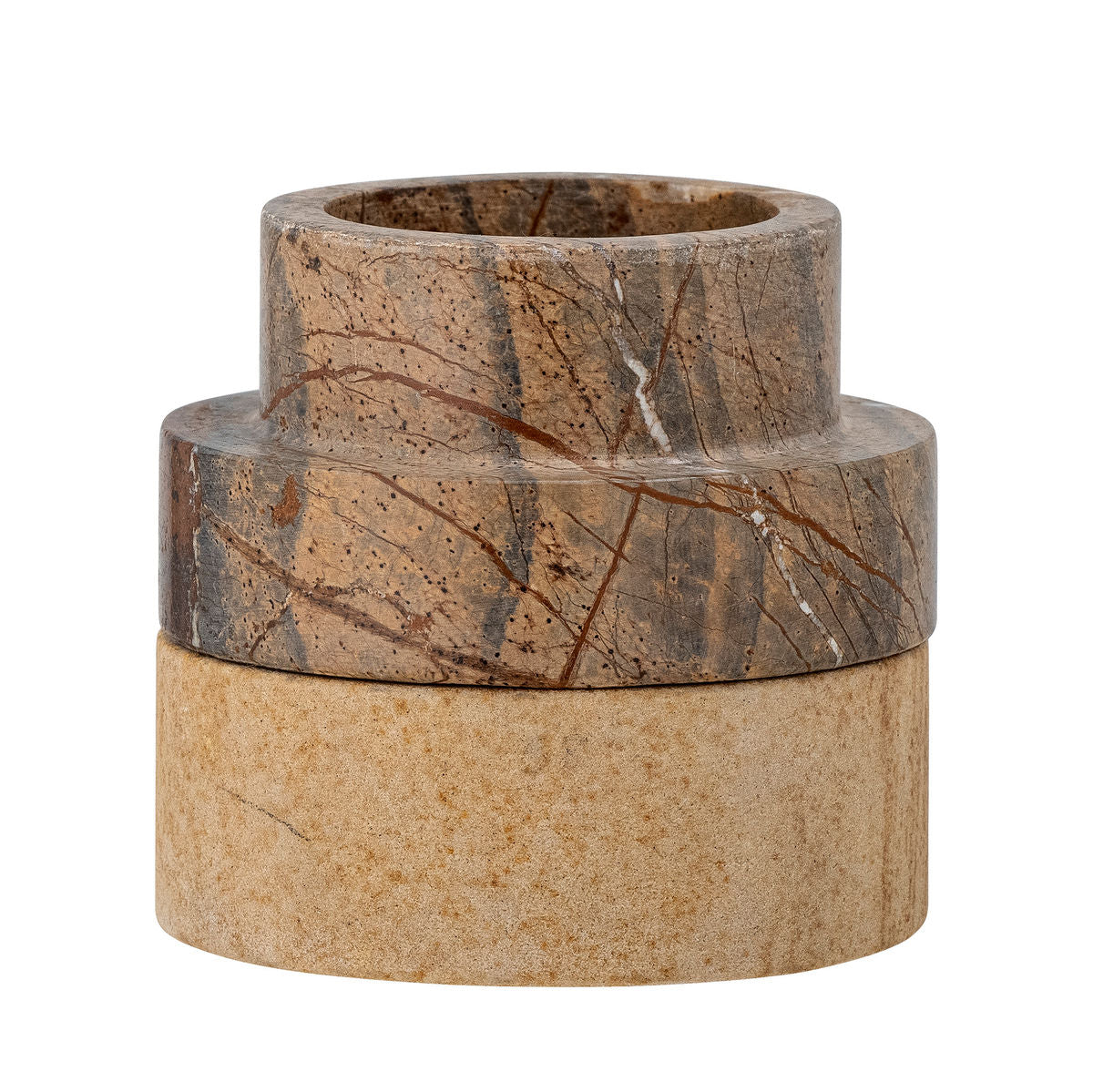Bloomingville Dalin Votive &amp; Candle Holder, Brun, Sandsten - Bloomingville - DesignGaragen.dk