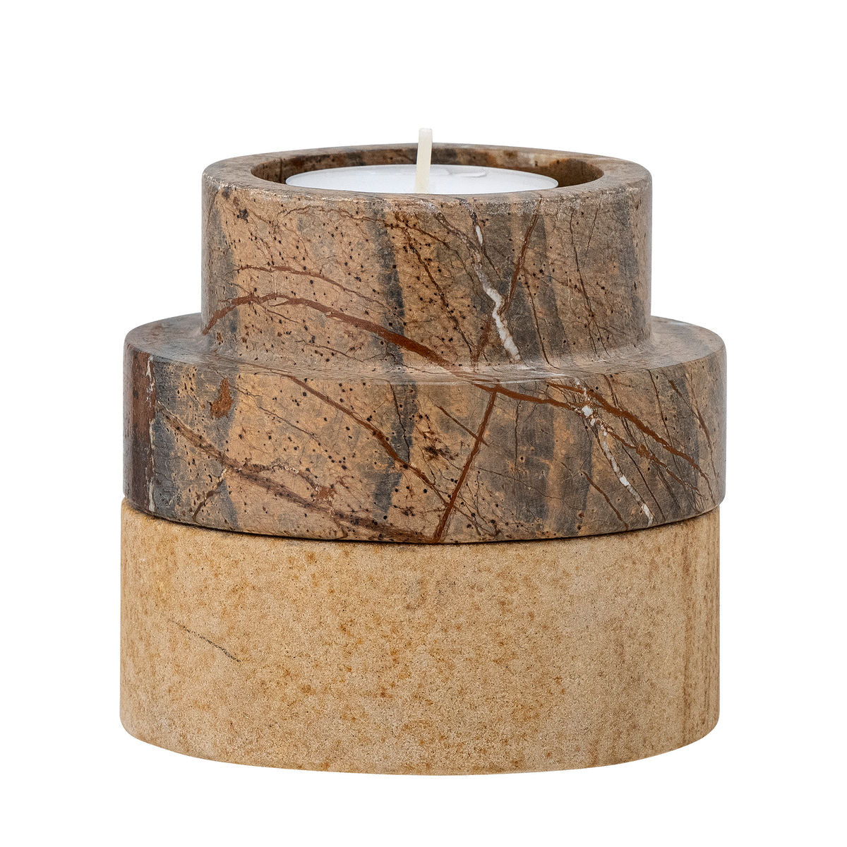 Bloomingville Dalin Votive &amp; Candle Holder, Brun, Sandsten - Bloomingville - DesignGaragen.dk