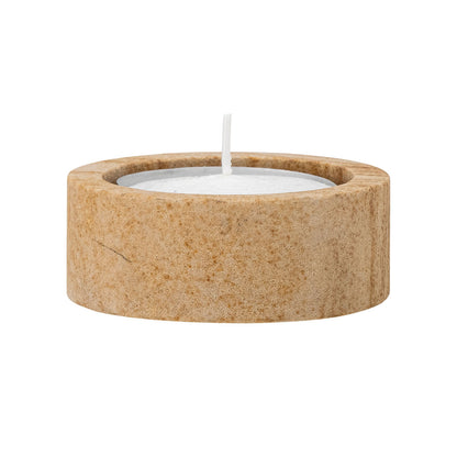 Bloomingville Dalin Votive &amp; Candle Holder, Brun, Sandsten - Bloomingville - DesignGaragen.dk