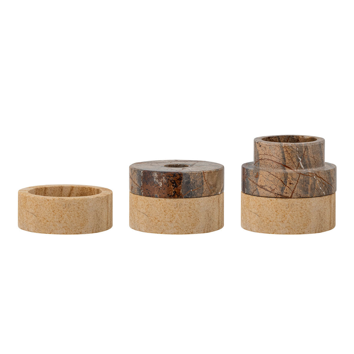 Bloomingville Dalin Votive &amp; Candle Holder, Brun, Sandsten - Bloomingville - DesignGaragen.dk